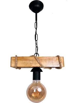 Allians Rustik Ahşap Sarkıt Avize, Ofis, Cafe, Bar, Otel, Restoran Için Tavan Lambası