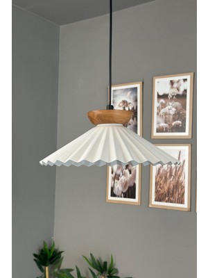 Allians Beyaz Ahşap ve Metal Sarkıt Aydınlatma, Rustik ve Modern Mutfak Dekoru