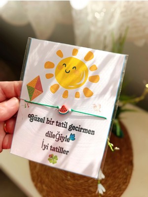 Ghl Story Iyi Tatiller Karpuzlu Tatil Hediyesi, Karne Hediyesi, Çocuk Bileklik(10 Adet)