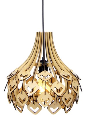 Allians Dörtgen Modern Tasarım Globe Küre, Ahşap Mdf 3D Lazer Kesim Avize