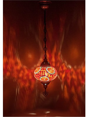 Allians El Yapımı Mozaik Zincir Avize, Şık ve Sıcak Aydınlatma Seçeneği