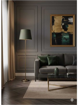 Allians Haki Yeşil Venüs Acrux Eskitme Konik Lambader, Şık ve Fonksiyonel