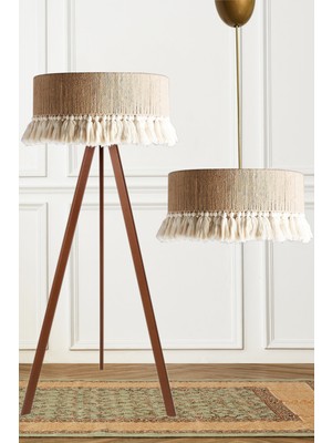 Allians 2’li Jüt Püsküllü Hasır Ipli Avize ve Lambader Seti