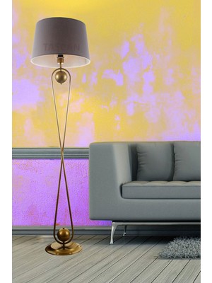 Allians Şık Gri Eskitme Lambader, Modern ve Zarif Aydınlatma Dekoru