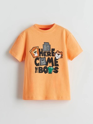 Lc Waikiki Yeni Sezon Bisiklet Yaka Baskılı Erkek Çocuk Tişört