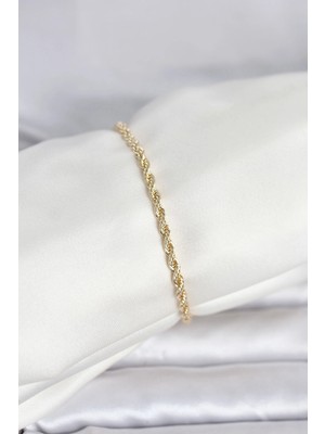 Epilons Mey Ithalat® cm 14K Gold Renk Burgu Model Kadın Bileklik