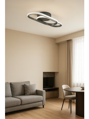 Allians Gri Renk Modern Tasarım Beyaz LED Avize, Çok Amaçlı Kullanım Için Şık Aydınlatma