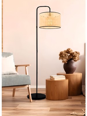 Allians Şapkalı Siyah L Model Yatak Odası ve Salon Lambası