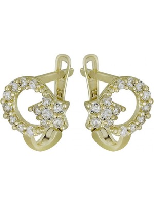 Altın Ay Yıldız Çocuk Küpe T077389