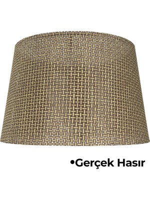 Allians El Işçiliği Hasır Kahve Lambader Şapkası, Şık ve Doğal Dekorasyon Ürünü