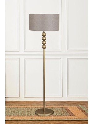 Allians Eskitme Toplu Metal Ayaklı Lambader, Açık Kahve, Modern Tasarım