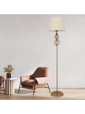 Allians Modern Eskitme Ayaklı Beyaz Abajur, Şık ve Şık Tasarım