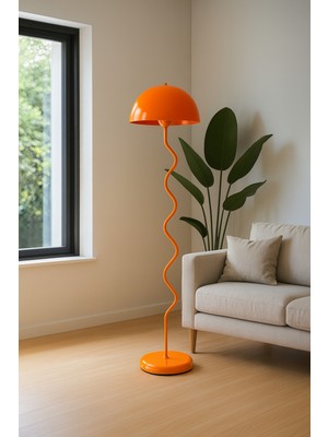 Allians Turuncu Renkli Mantar Zikzak Model Dekoratif Lamba, Şık ve Zarif Tasarım