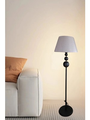 Allians Roma Siyah Ayaklı Konik Başlıklı Modern Lambader