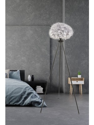 Allians Modern Siyah Tüylü Lambader, Oturma ve Yatak Odası Için Şık Aydınlatma