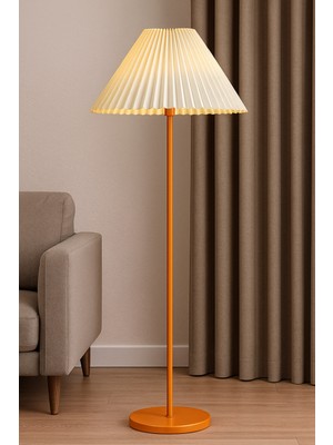 Allians Turuncu Tek Ayaklı Dekoratif Lambader, Salon ve Yatak Odası Işıklandırması