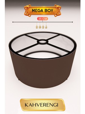 Allians Kahverengi Lambader Başlığı 37 cm Mega Boy, Kolay Kurulum ve Şık Tasarım