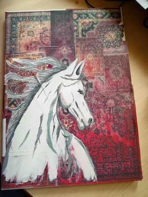 At Figürlü Modern Sanat Eseri - El Yapımı Tuval Tablo - 25X30 cm (Çerçevesiz)