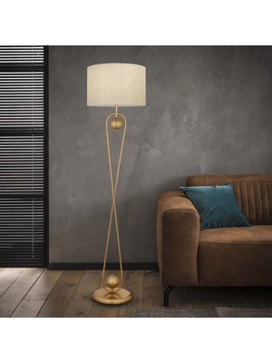 Allians Modern Tasarımlı Eskitme Metal Ayaklı Abajur Lamba