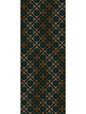 inStyle Motif Çiçekli Zümrüt Yeşili Soft Pamuk Şal