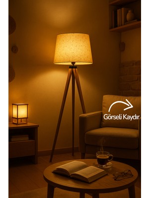 Allians Doğal Muz Ağacı Lifli Ahşap Lambader, Şık ve Doğal Aydınlatma Seçeneği