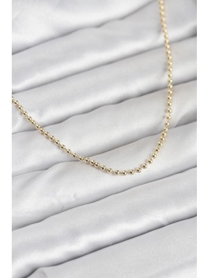 Epilons Mey Ithalat® cm 14K Gold Renk Top Zincirli Model 60 cm Kadın Kolye