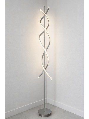 Allians Modern Gri LED Lambader, Gün Işığı Işıklı Yatak Odası ve Salon Dekoru