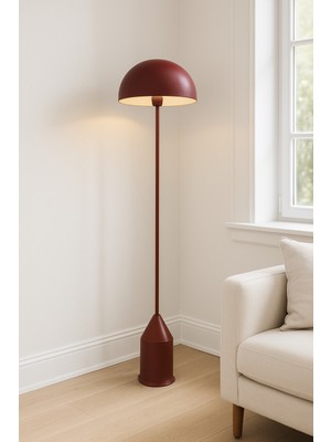 Allians Bordo Mantar Model Lüks Ayaklı Dekoratif Lambader, Salon ve Yatak Odası Için