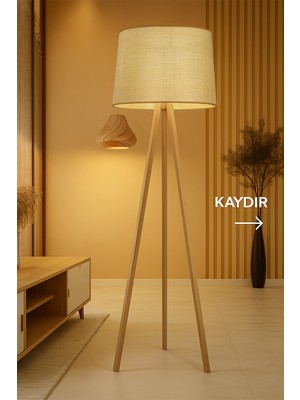 Allians El Yapımı Doğal Rattan ve Ahşap Şık Lambader ile Evinize Sıcaklık Katın