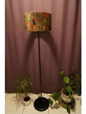 Allians Renkli Baskılı Ayaklı Lambader, Şık ve Modern Dekorasyon Parçası