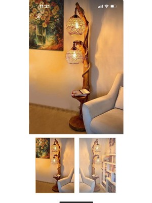 Allians El Yapımı Doğal Ahşap Lambader, Şık ve Sıcak Aydınlatma Sağlar