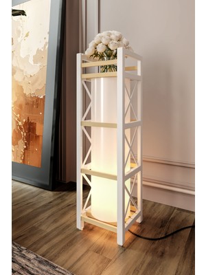 Allians Modern Beyaz Köşe Lambader, Şık ve Fonksiyonel Aydınlatma Seçeneği