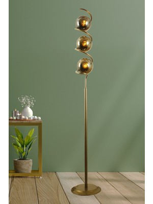 Allians Şık 3’lü Eskitme Lambader Seti, Füme Cam Detaylı Modern Tasarım