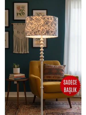 Allians Vintage Çiçekli Toile De Jouy Lambader Başlığı