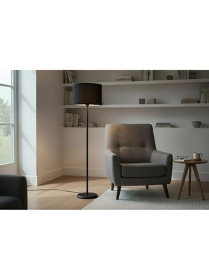 Allians Şık Siyah Ayaklı Silindir Lambader ile Dekorunuza Zarafet Katın