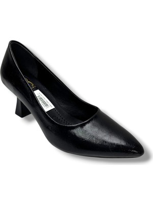 C-Shoes 249-26 Kırışık Rugan Deri Orta Boy Topuklu Kadın Stiletto