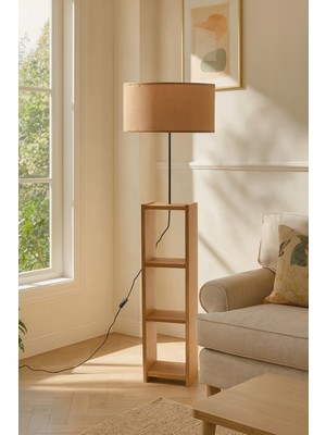 Allians Şık Dekoratif Lambader ve Silindir Şapka Sütlü Kahve Renkli Tasarım