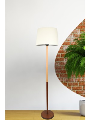 Allians Şık Ahşap Lambader, Krem Renk, Modern ve Zarif Tasarım