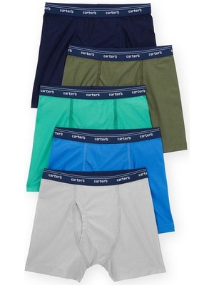 Carter's Erkek Çocuk Renkli 5''li Boxer Set Lastikli Dijital Baskı Desenli 3T728710