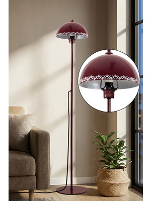 Allians Modern Bordo Metal Lambader, Oturma ve Yatak Odası Için Şık Aydınlatma