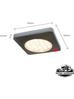 Allians 12V Karavan ve Tekne Tavan Spotu Düğmeli, Güçlü ve Şık Tasarım