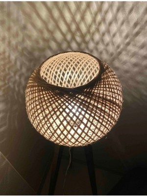 Allians Doğal Jüt Ip Avize Lambader Başlığı, Şık Küre Sarkıt, Top ve Sarkıt Tasarımı