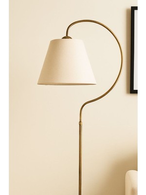 Allians Elips Siyah Sarı Patine Krem Kumaş Lambader, Şık ve Modern Tasarım