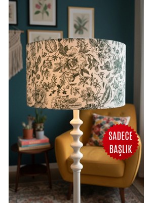 Allians Vintage Çiçekli Toile De Jouy Lambader Başlığı, Şık ve Zarif Tasarım