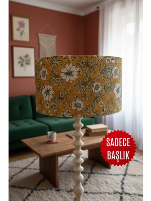 Allians Vintage Hardal Çiçekleri Lambader Başlığı, Şık ve Renkli Aydınlatma