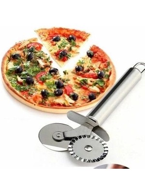 Ne Verelim Size Buğz Çift Başlı Metal Pizza Kesici ve Hamur Ruleti