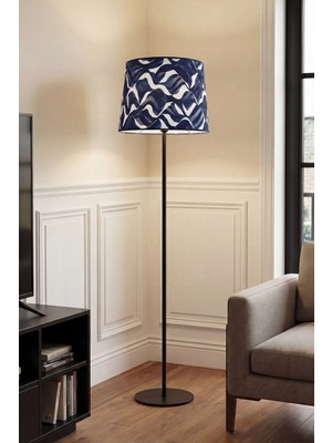 Allians Şık Siyah Metal Ayaklı Kumaş Lambader, Oturma ve Yatak Odası Için