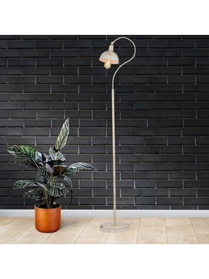 Allians Modern Beyaz Angora Metal Lambader, Dekoratif ve Şık Tasarım