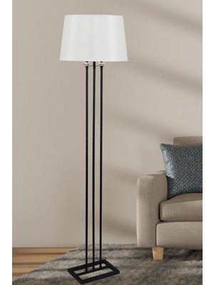 Allians Şık Siyah Taşlı Lambader, Krem Konik Şapka ile Modern Oturma Odası Dekoru