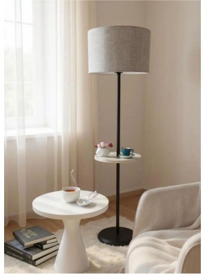 Allians Modern Siyah Ayaklı Silindir Şapkalı Lambader, Şık ve Zarif Aydınlatma